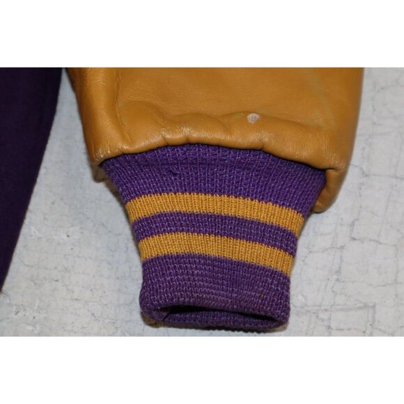 Vintage 70s William Loop Varsity Leather Jacket Sz 38 St. Joe Champs - Picture 9 of 14